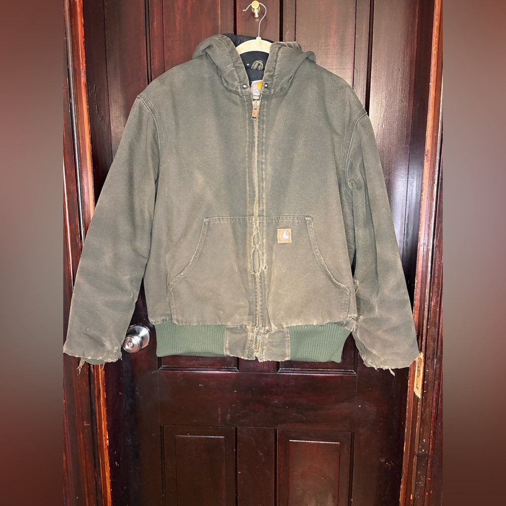 Carhartt Olive Green Hooded Jacket